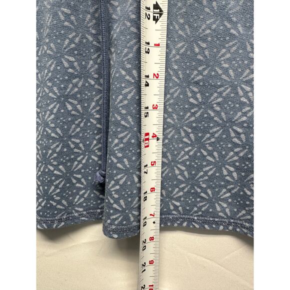 Lucky Brand Size XS OVERSIZED Washed Blue Hoodie Floral Distressed Sweatshirt - Picture 6 of 10